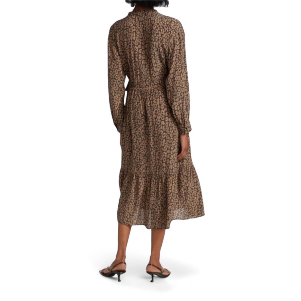 RAILS Maple Dress Batik Cheetah Leopard Print Tiered Boho Midi Button Front XXS‎ - Picture 11 of 15